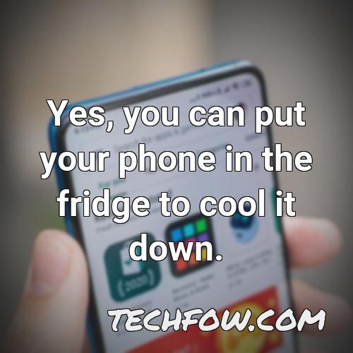 yes you can put your phone in the fridge to cool it down