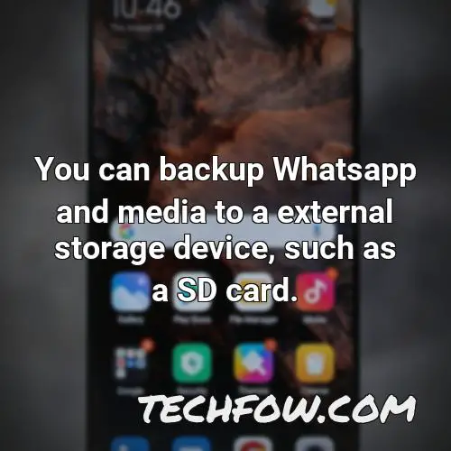 you can backup whatsapp and media to a external storage device such as a sd card