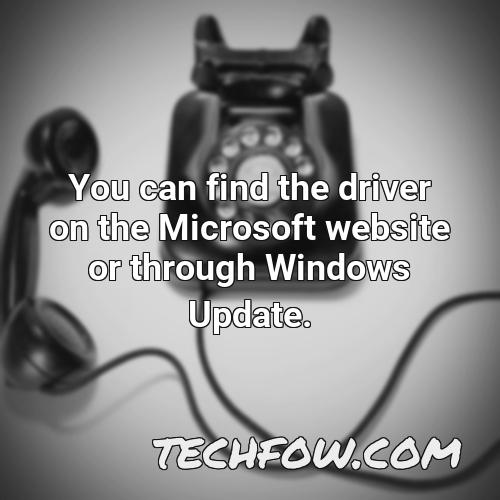 you can find the driver on the microsoft website or through windows update