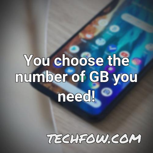 you choose the number of gb you need