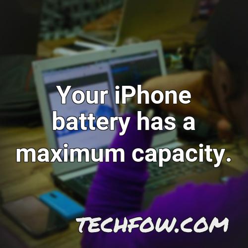 your iphone battery has a maximum capacity