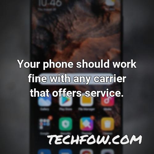 your phone should work fine with any carrier that offers service