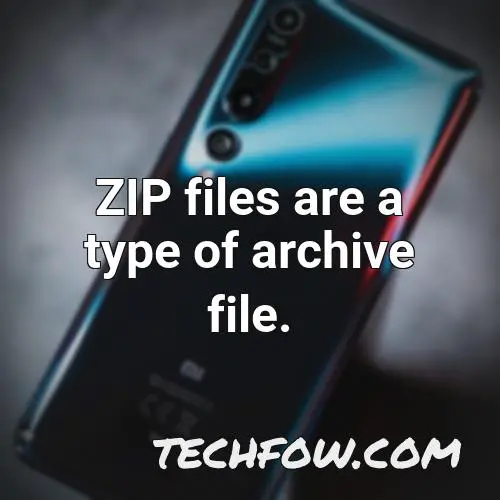 zip files are a type of archive file