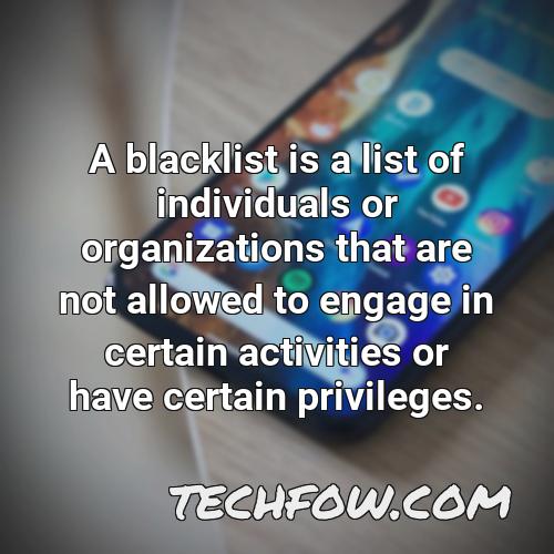 a blacklist is a list of individuals or organizations that are not allowed to engage in certain activities or have certain privileges