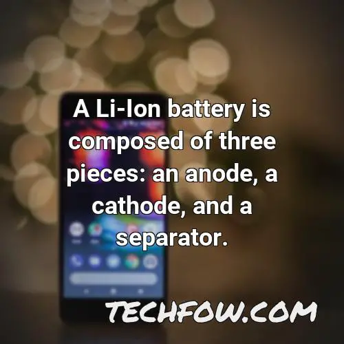 a li ion battery is composed of three pieces an anode a cathode and a separator