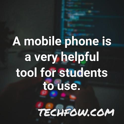 a mobile phone is a very helpful tool for students to use 1