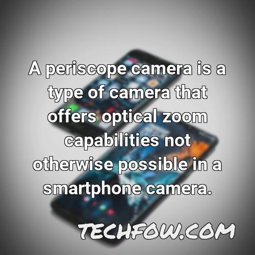a periscope camera is a type of camera that offers optical zoom capabilities not otherwise possible in a smartphone camera