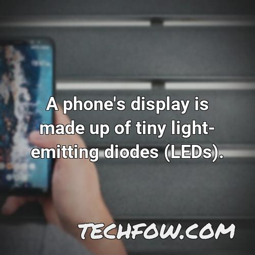a phone s display is made up of tiny light emitting diodes leds