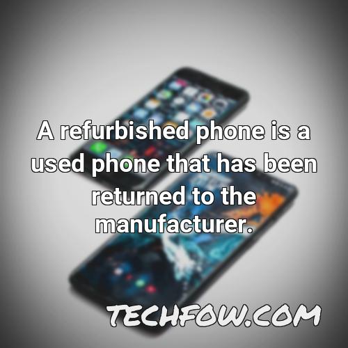 a refurbished phone is a used phone that has been returned to the manufacturer 1