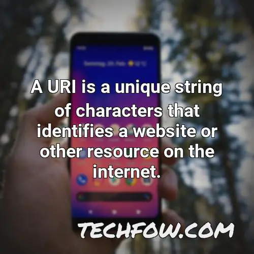 a uri is a unique string of characters that identifies a website or other resource on the internet