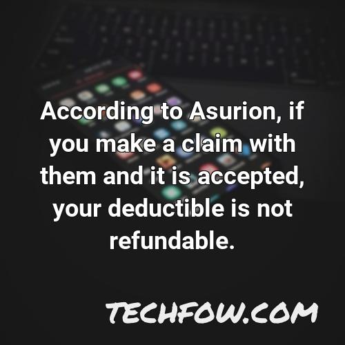 according to asurion if you make a claim with them and it is accepted your deductible is not refundable