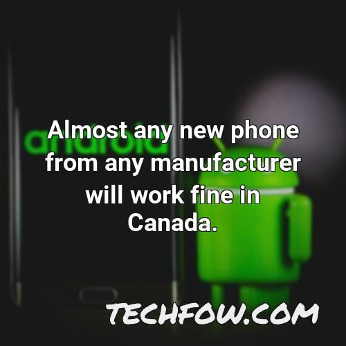 almost any new phone from any manufacturer will work fine in canada