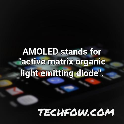 amoled stands for active matrix organic light emitting diode