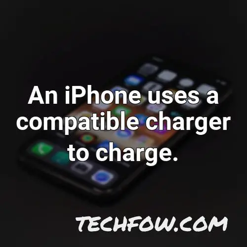 an iphone uses a compatible charger to charge