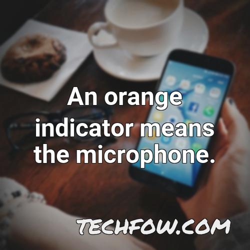 an orange indicator means the microphone 1