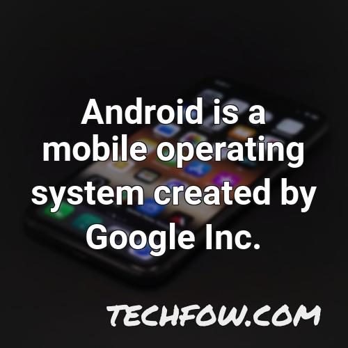 android is a mobile operating system created by google inc