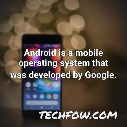android is a mobile operating system that was developed by google