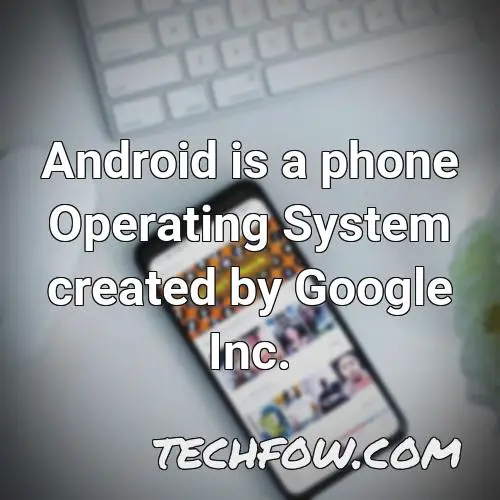 android is a phone operating system created by google inc