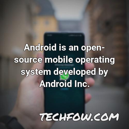 android is an open source mobile operating system developed by android inc