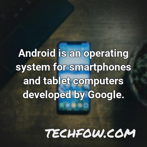android is an operating system for smartphones and tablet computers developed by google