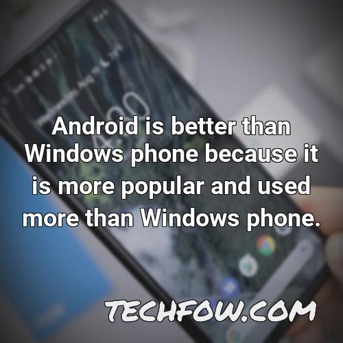 android is better than windows phone because it is more popular and used more than windows phone