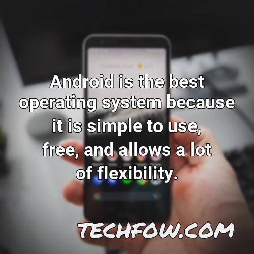 android is the best operating system because it is simple to use free and allows a lot of