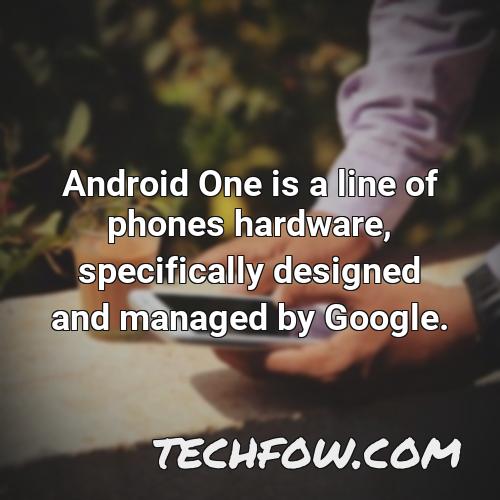 android one is a line of phones hardware specifically designed and managed by google