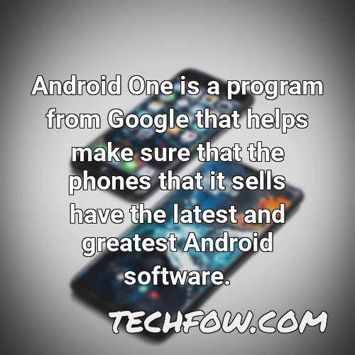 android one is a program from google that helps make sure that the phones that it sells have the latest and greatest android software
