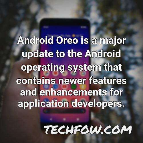 android oreo is a major update to the android operating system that contains newer features and enhancements for application developers