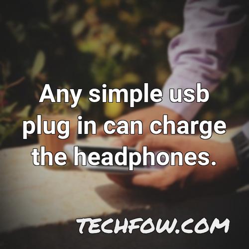 any simple usb plug in can charge the headphones
