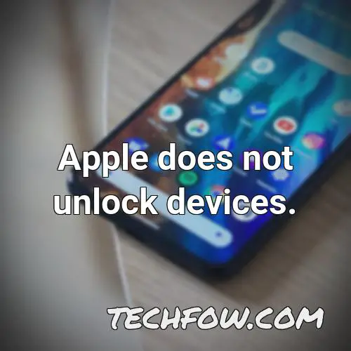 apple does not unlock devices