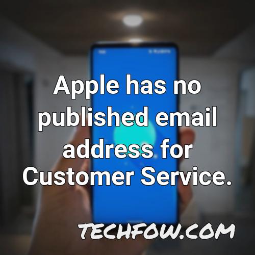 apple has no published email address for customer service