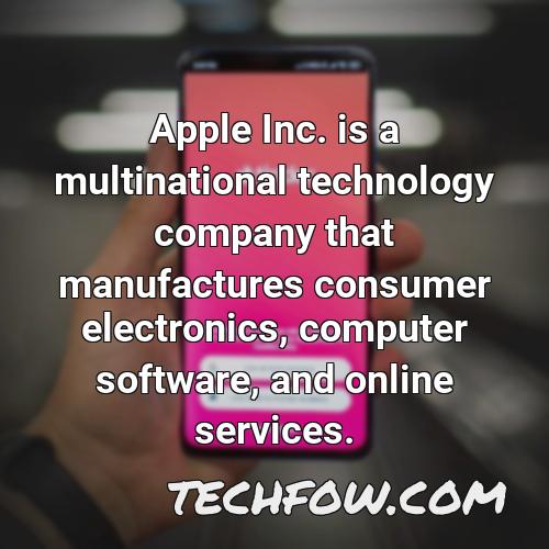 apple inc is a multinational technology company that manufactures consumer electronics computer software and online services