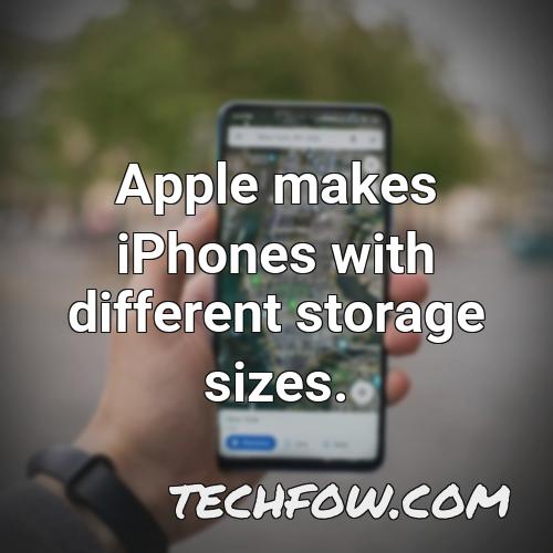 apple makes iphones with different storage sizes