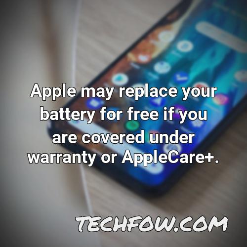 apple may replace your battery for free if you are covered under warranty or applecare