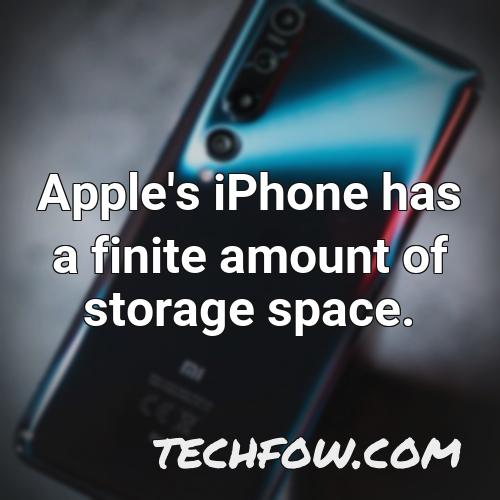 apple s iphone has a finite amount of storage space