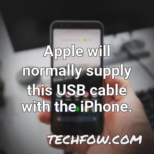 apple will normally supply this usb cable with the iphone