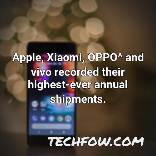 apple xiaomi oppo and vivo recorded their highest ever annual shipments 1