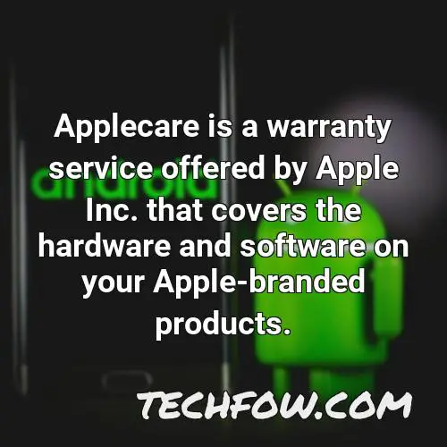 applecare is a warranty service offered by apple inc that covers the hardware and software on your apple branded products