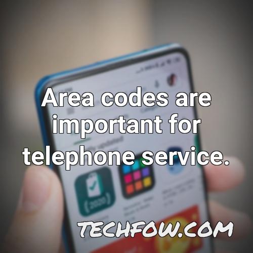 area codes are important for telephone service