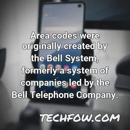 area codes were originally created by the bell system formerly a system of companies led by the bell telephone company