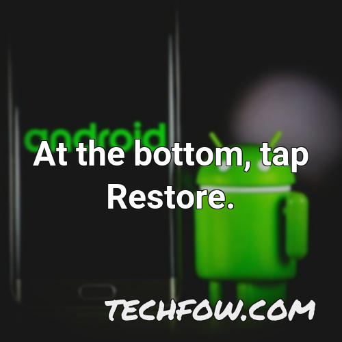 at the bottom tap restore