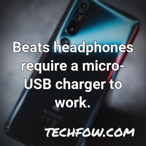 beats headphones require a micro usb charger to work