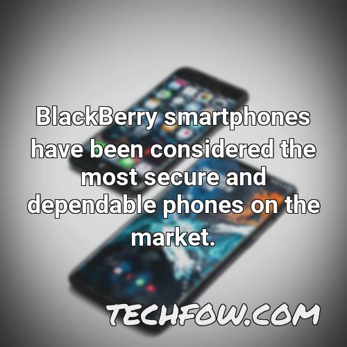 blackberry smartphones have been considered the most secure and dependable phones on the market