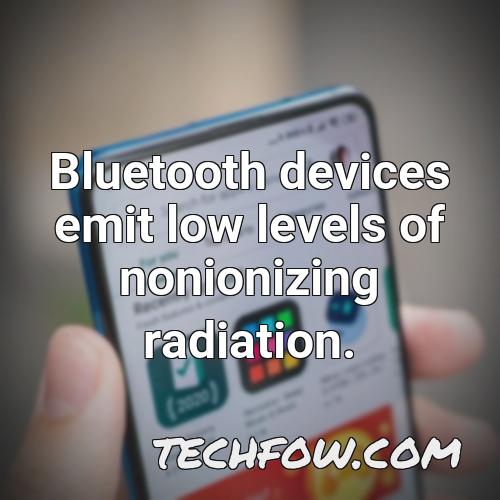 bluetooth devices emit low levels of nonionizing radiation
