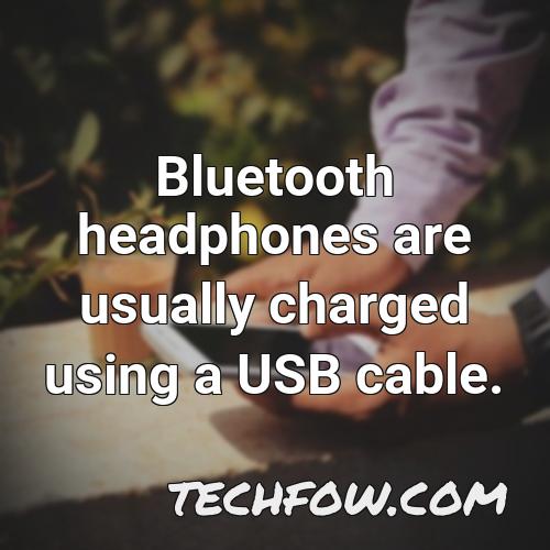 bluetooth headphones are usually charged using a usb cable