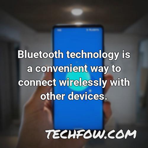 bluetooth technology is a convenient way to connect wirelessly with other devices