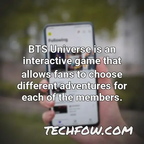 bts universe is an interactive game that allows fans to choose different adventures for each of the members