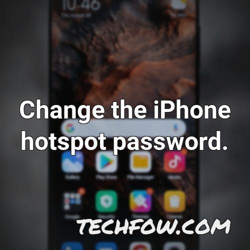 change the iphone hotspot password