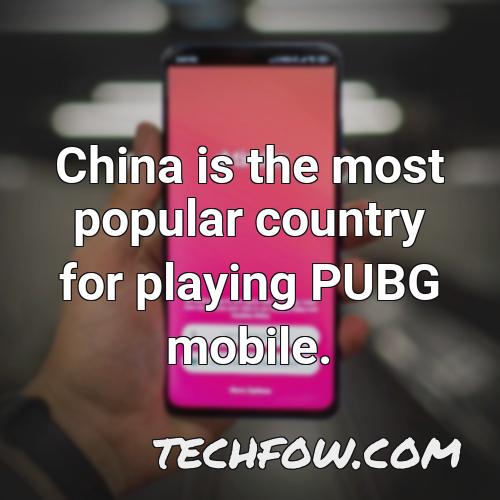 china is the most popular country for playing pubg mobile